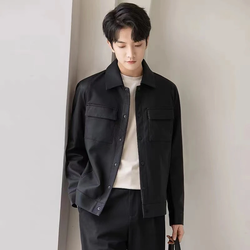 2022男士PU软皮翻领夹克1061