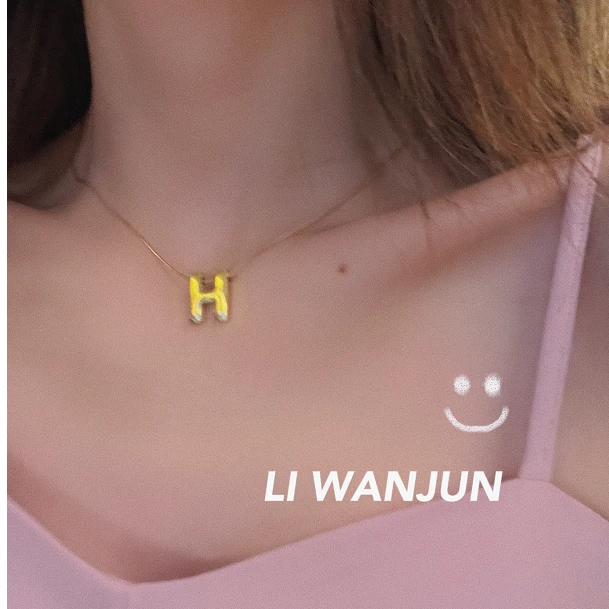 钛钢项链 简约气质百搭小众个性字母H锁骨链LWJ22B2S191