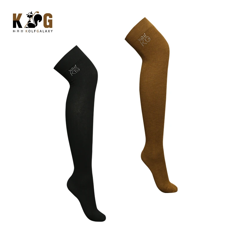 韩版春夏新款运动袜加毛高尔夫女士户外过膝防滑高筒护腿长袜透气