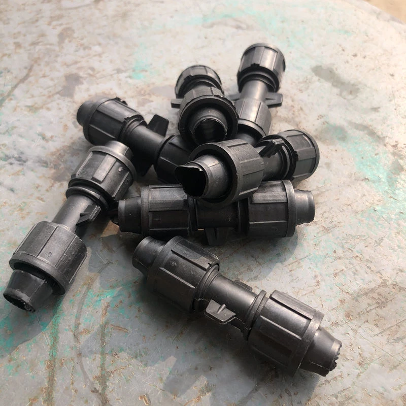 滴灌接头农用双锁母直接16滴灌带滴灌管IDe管直通