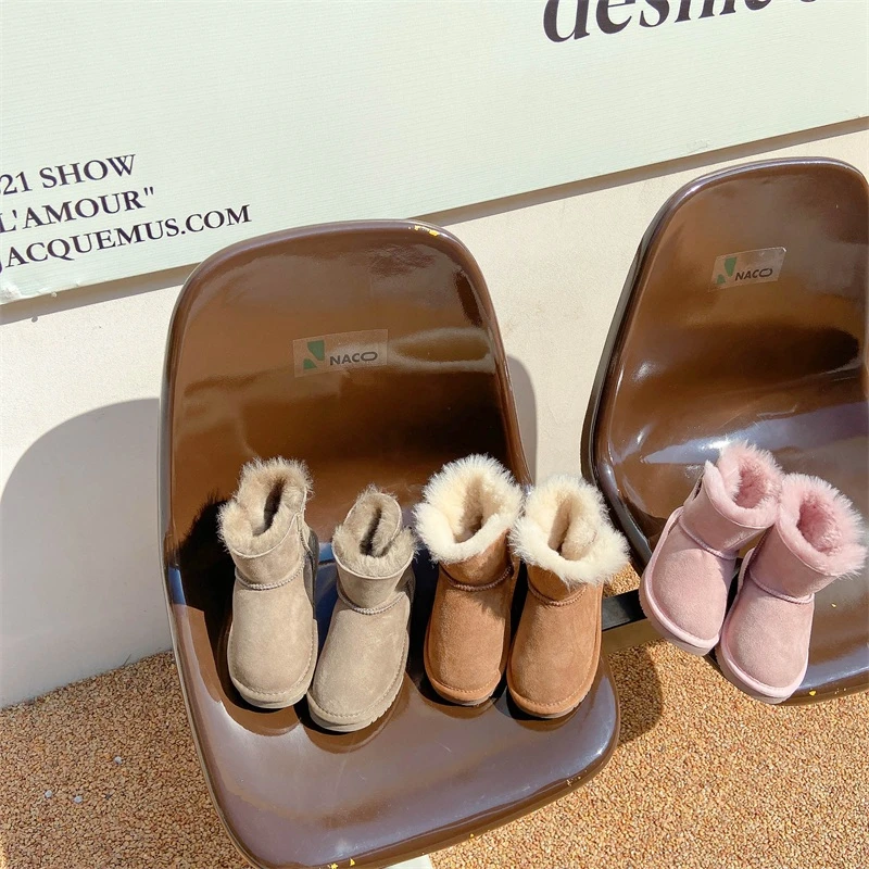 LEOHAPPY-冬季儿童雪地靴一体加绒短靴加厚防水防滑宝宝鞋棉鞋