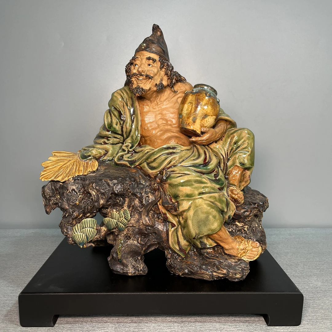 【济公-原作-庞文全】精品石湾公仔全手工大师收藏陶瓷家居摆件