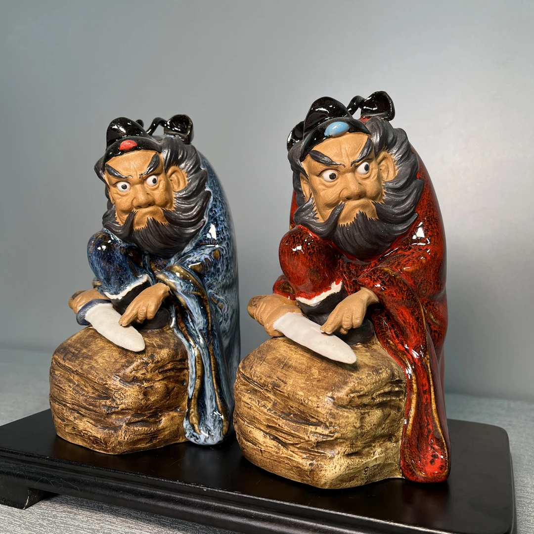 【钟馗-十年磨一剑长10高17】精品石湾公仔中式手工陶瓷家居摆件