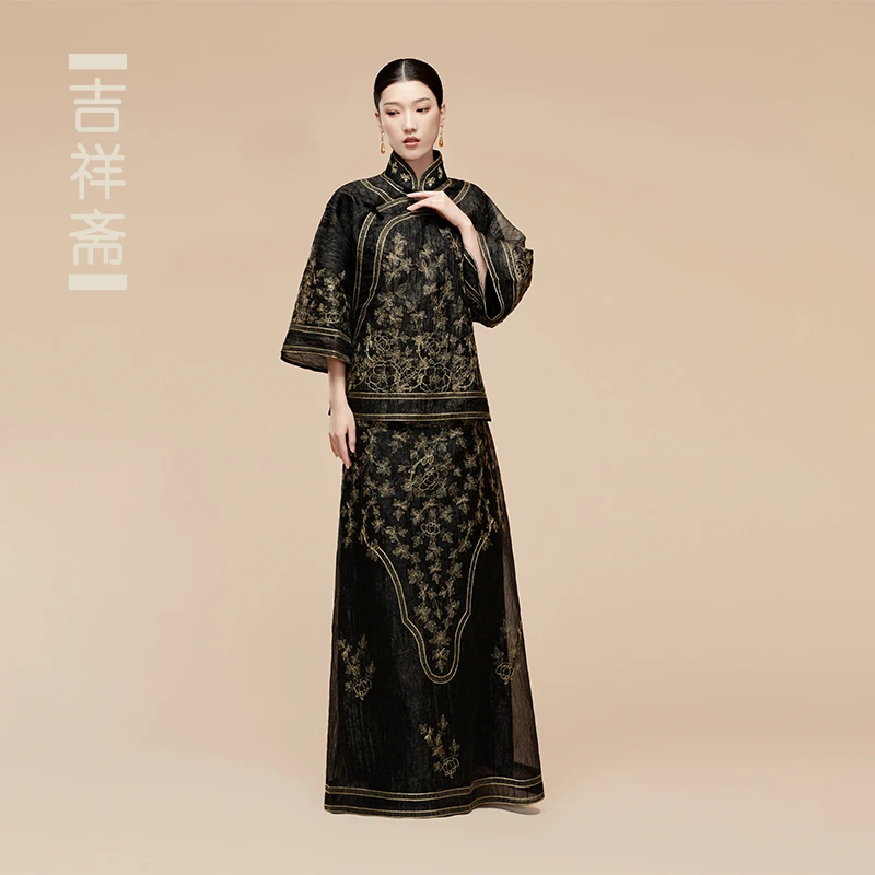 吉祥斋女装林月斋上衣长裙套装中国风复古秀禾服中式礼服
