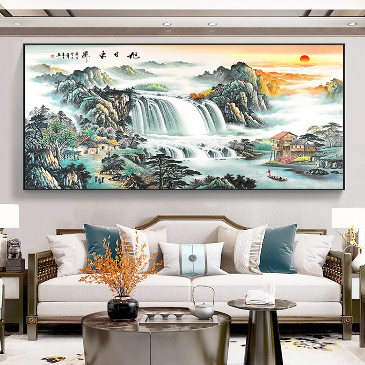 DC/蒂彩旭日东升（流水）手工DIY钻石画粘画客厅山水风景装饰画