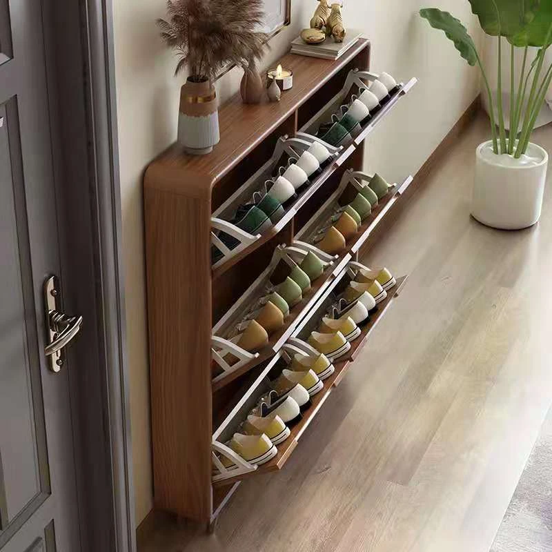 新中式超薄翻斗鞋柜家用进门口入门鞋柜走廊窄楼道外2025网红款