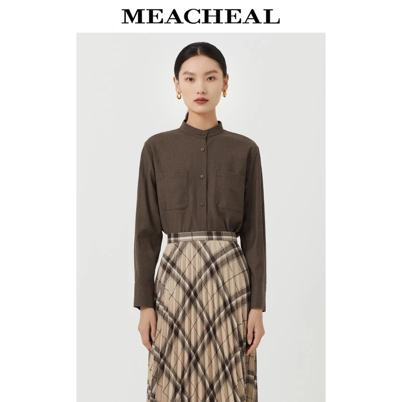 MEACHEAL米茜尔【星线好物】深橡木色衬衫821410814053