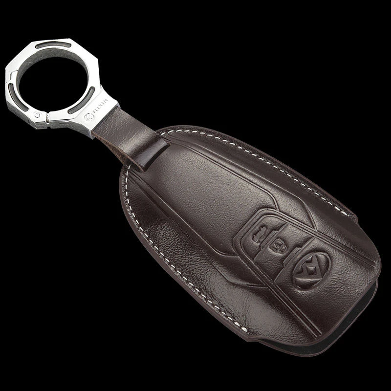 适用于上汽大通D90真皮钥匙包17 18 19款新大通maxus遥控纯皮套扣