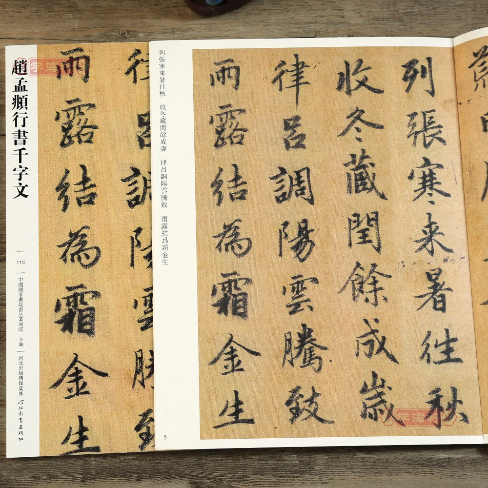 赵孟頫行书千字文哑光平铺繁体旁注传世书法碑帖原碑原帖赵孟府