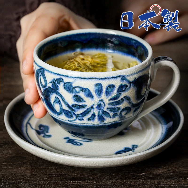 宗【单支】日本进口圆弧手柄咖啡杯（带碟）260ml