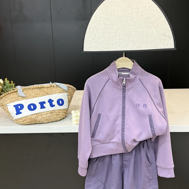 【现货】leomama女童MM字母印花百搭卫衣儿童春季拉链衫洋气上衣