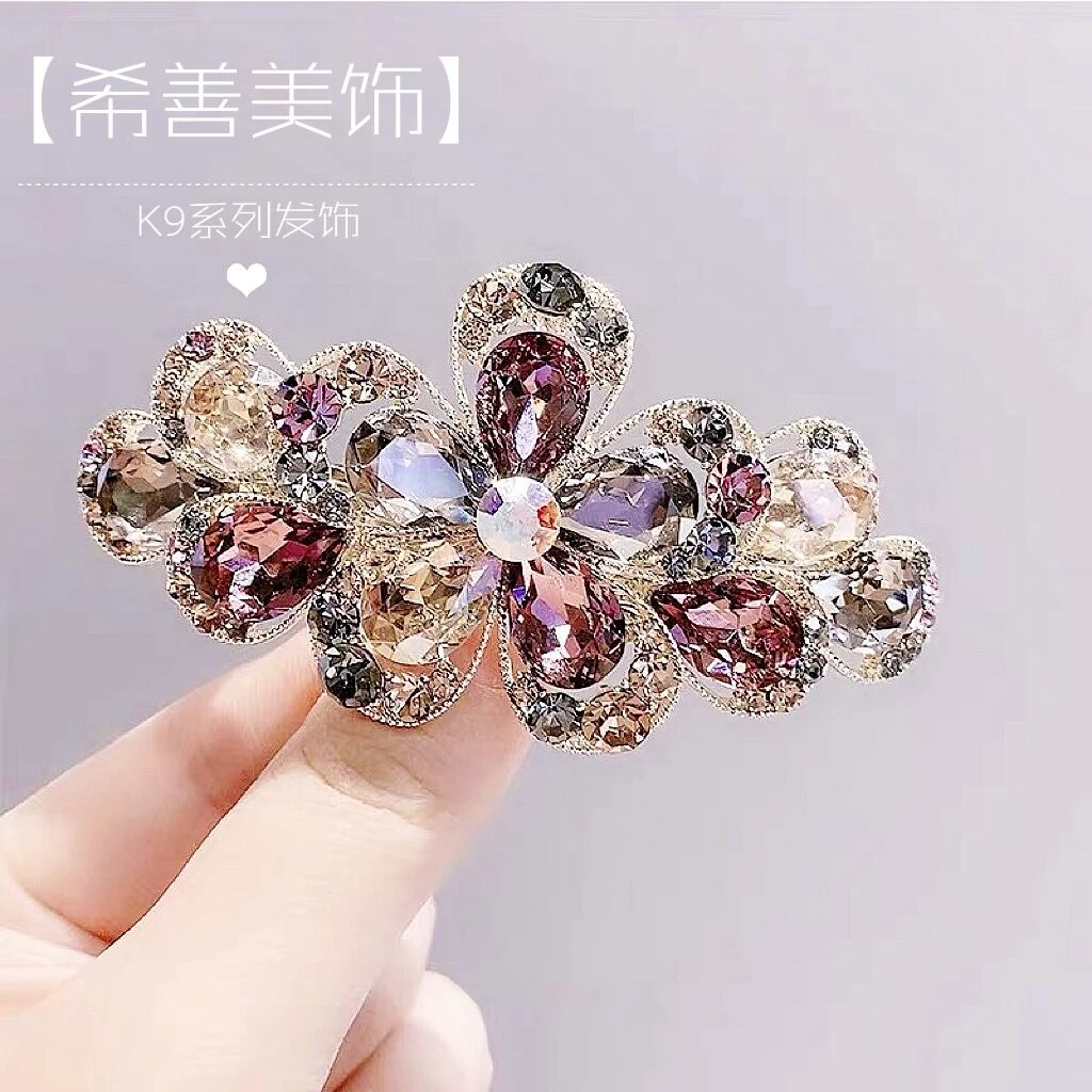 希善K9大号发夹韩版花朵气质发卡轻奢马尾夹成人头饰妈妈发饰发卡