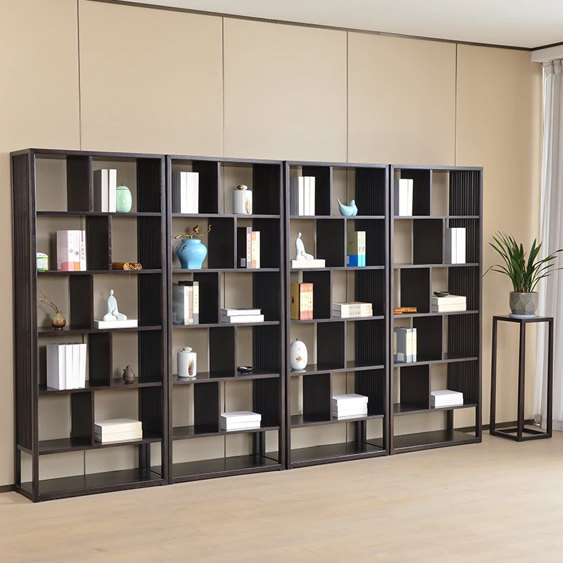 博古架实木新中式茶叶架子古董置物架茶室收纳展示柜隔断多宝阁