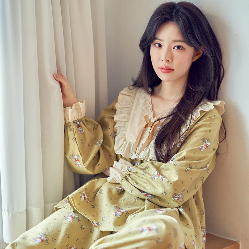 情侣睡衣春秋款女可爱卡通甜美公主风日系长袖家居服男CA102120