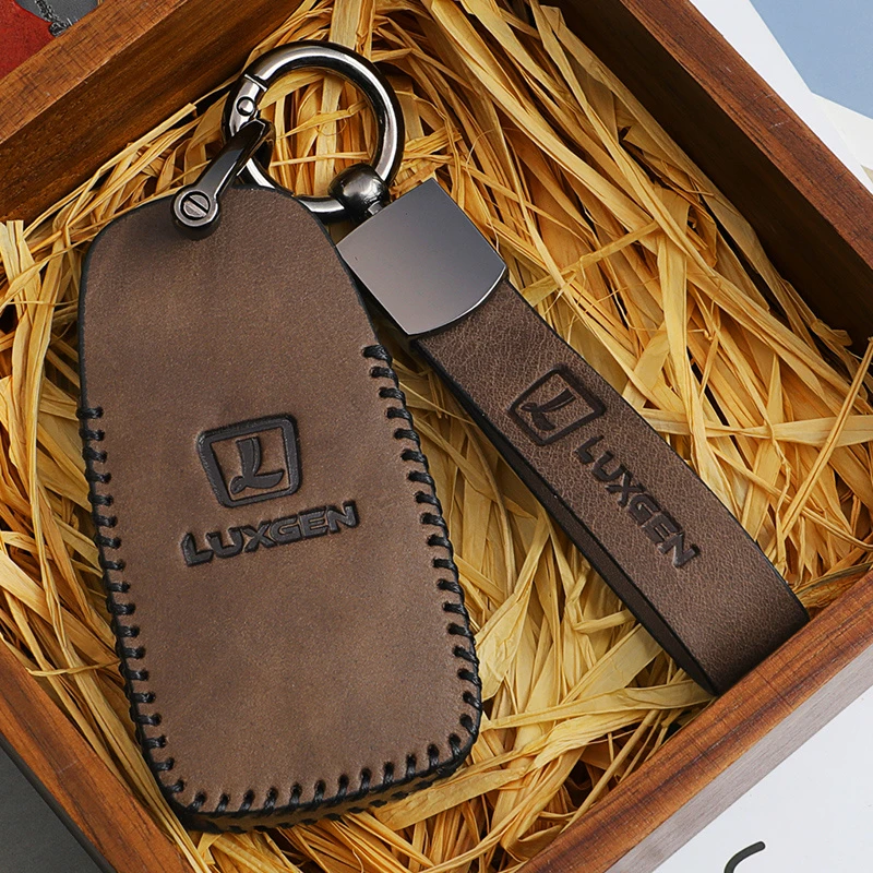 纳智捷U7真皮钥匙保护套头层牛皮手工制作遥控钥匙包简约时尚折叠