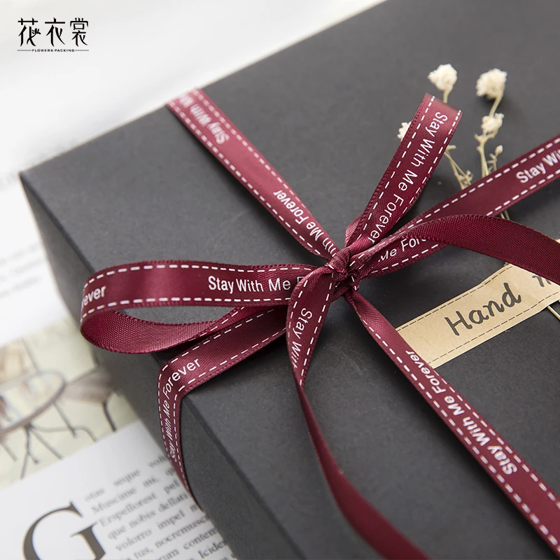 花衣裳 新品1cm丝带绸带印花织带 礼品包装英文字母 花店印刷带