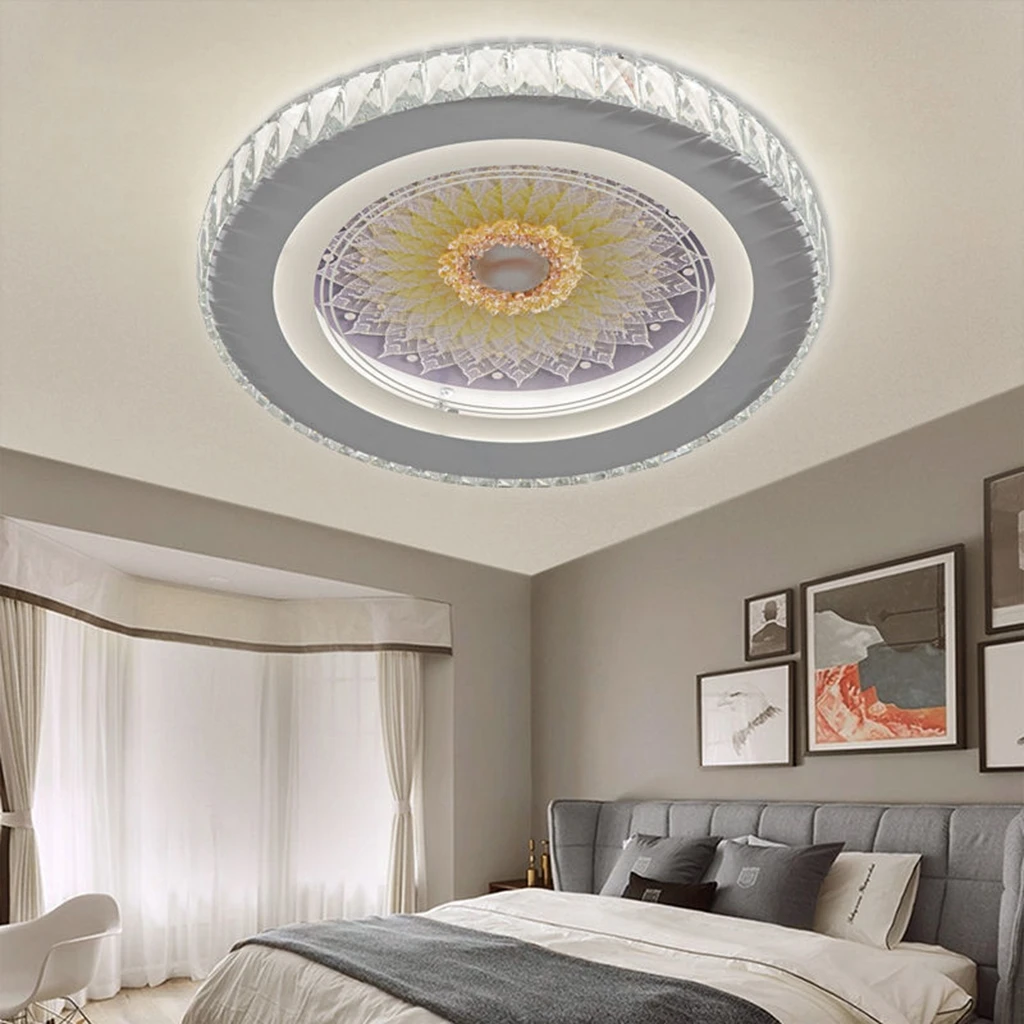 轩屹灯饰水晶吸顶灯简约现代主卧室灯2022新款创意房间灯