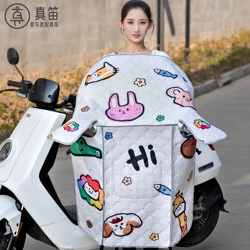 电动车挡风被夏季防晒罩薄款摩托电瓶防风防水春秋四季通用遮阳罩