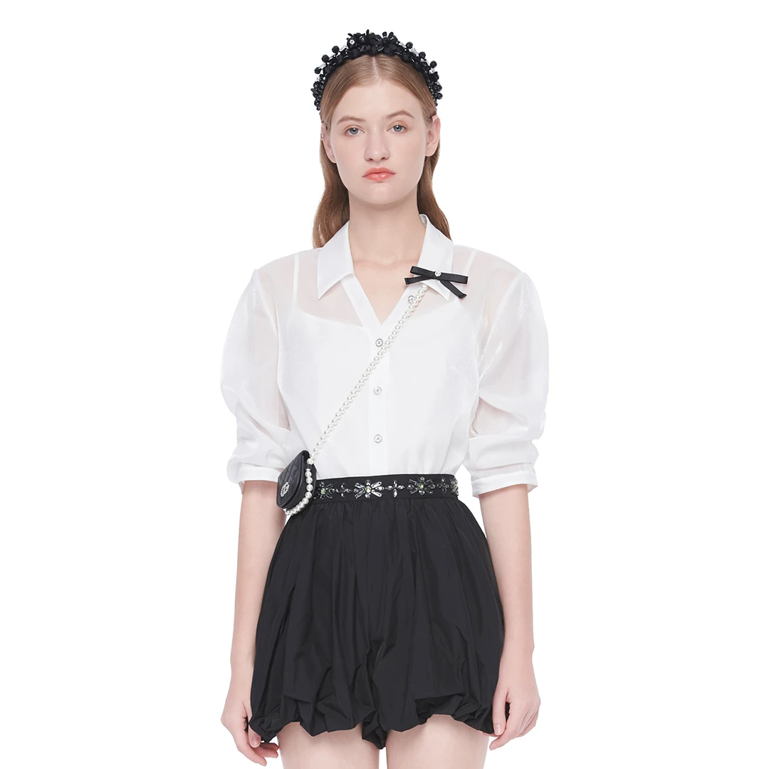 【羊羊专属】哥文花园蝴蝶结闪光衬衫CWC2012328 COVEN GARDEN