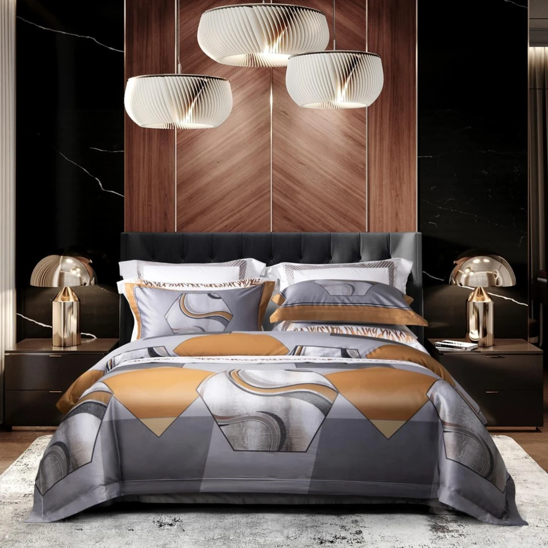 高端100支匹马棉 四件套 数码活性印染 时尚款轻奢高档