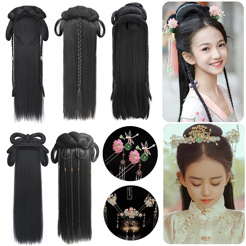 古装女童假发古风造型发包发饰汉服写真cos仙女小公主云烟髻021