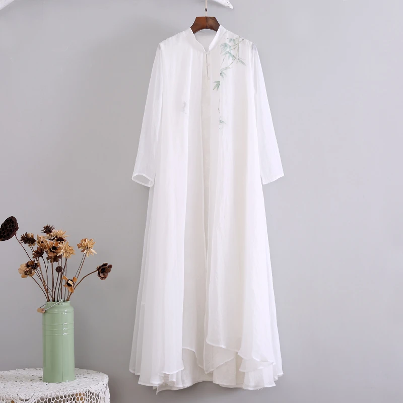 【青竹】翰墨云汐禅意茶服女中式连衣裙女仙气飘逸古风长裙禅舞服