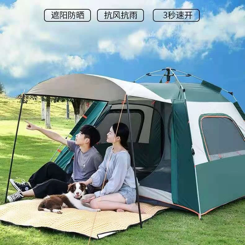 天幕帐篷户外野外露营帐篷全自动帐篷户外露营3-4人 遮阳防雨帐篷