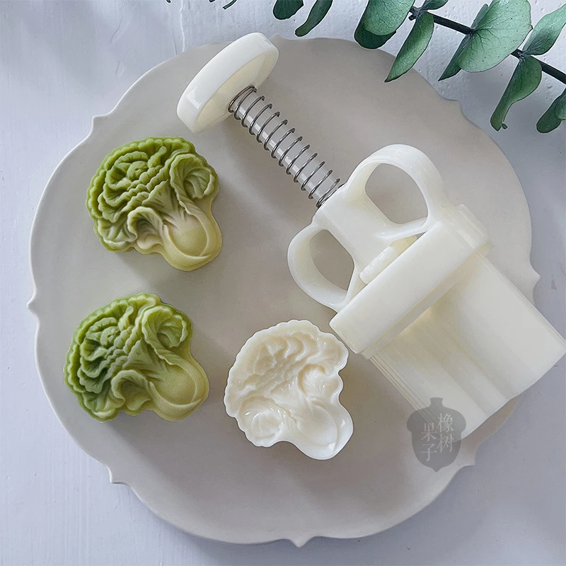 50g白菜中秋节月饼模百财发财绿豆糕模中式果子手压模山药糕模63g