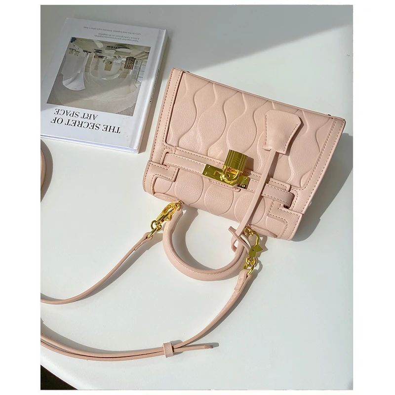 Sheldon 二代mini软皮波浪纹凯莉包手提斜挎小包包女包2022新款潮