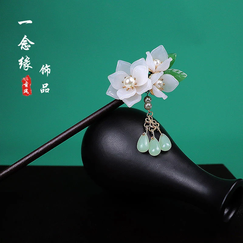 发簪子古风女盘发木发簪简约现代日常头饰流苏超仙