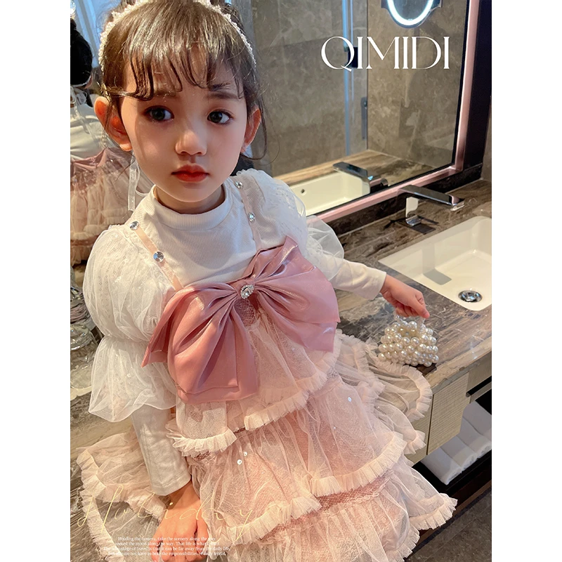 【蛋糕日记】奇米迪女童背带裙春秋公主裙洋气连衣裙14598