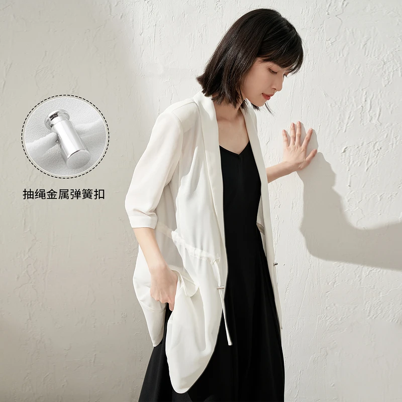 【商场同款】茵曼收腰显瘦气质夏季外套薄款小西装W18225815百搭