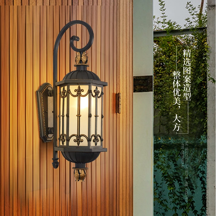 欧式壁灯美式楼梯户外灯过道阳台庭院灯防水高端室外复古外墙壁灯