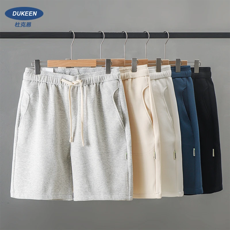 360g重磅短裤男夏季宽松大码潮牌纯色灰色卫裤美式五分裤男款运动