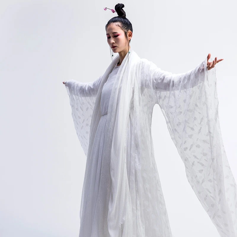 花椿詩意汉服女中国风广袖外披影视同款古装超仙禅意古典舞演出服