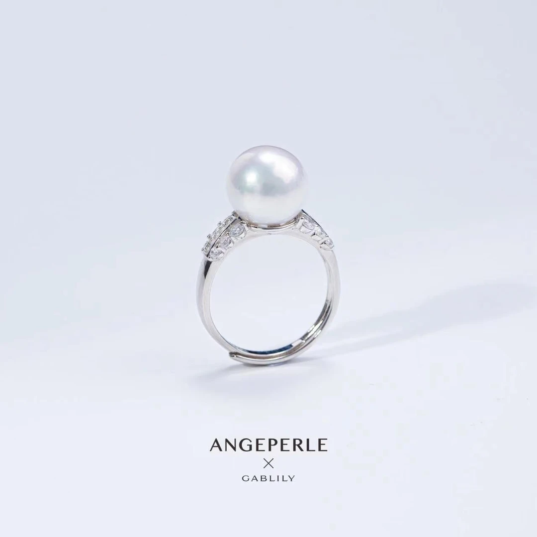 珈白丽【金喜专属】天空之境-珈白丽珍珠戒指S925银10-11mm开口百搭