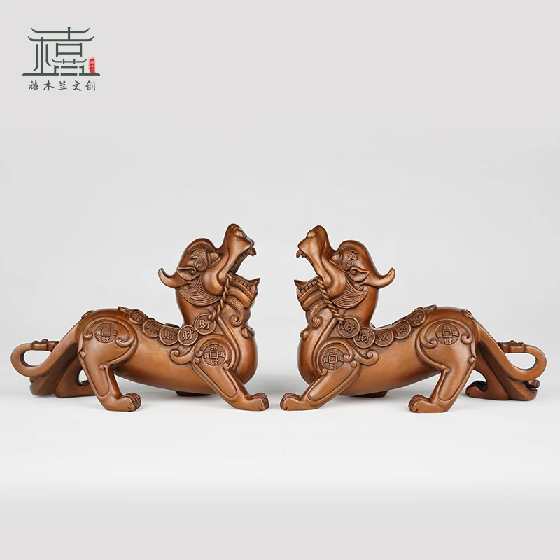 家居摆件办公室摆件门店开业紫铜摆件貔貅铜摆件一对 礼品摆件