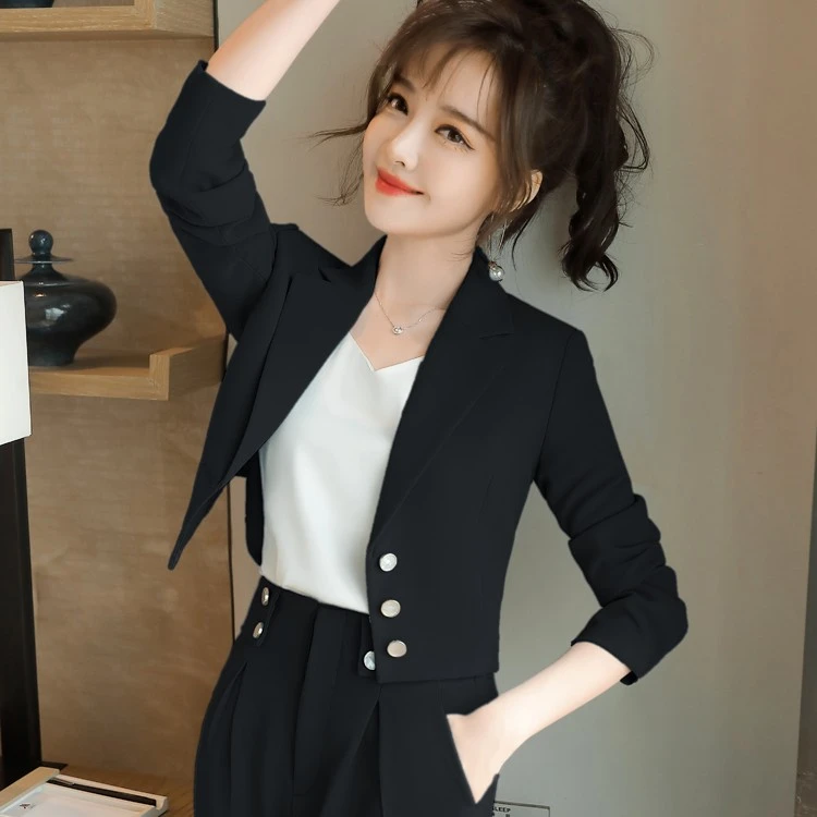 短款小西装外套女2023新款时尚设计感小众小个子气质职业西服套装