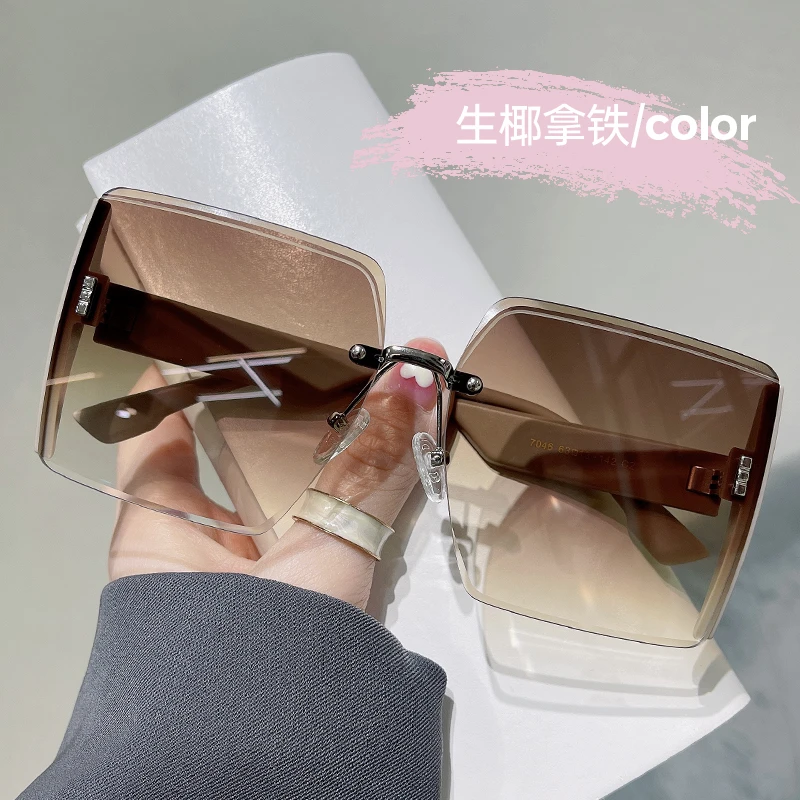 茶色墨镜女2023年新款韩版潮防紫外线强光太阳眼镜切边高级感ins