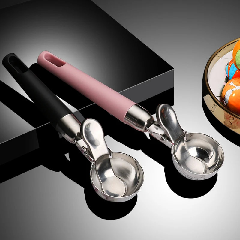 304不锈钢挖球器可弹式冰激凌球挖勺西瓜球勺子雪糕冰淇淋球挖勺