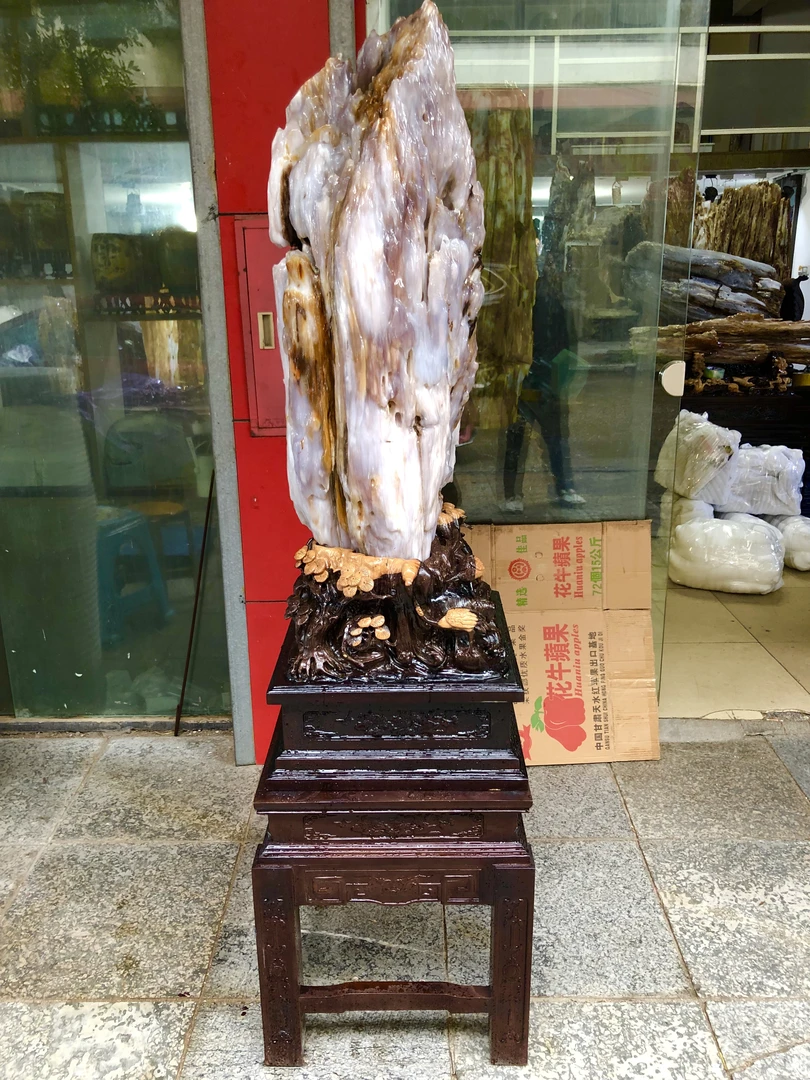 精美天然大型树化玉客厅屏风款