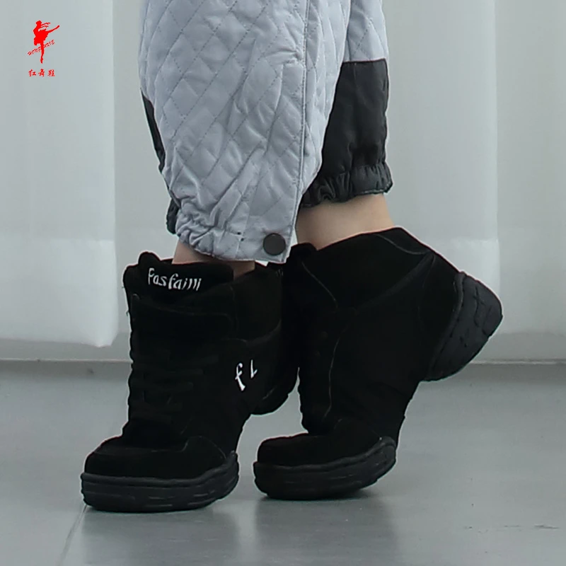 红舞鞋10261现代舞鞋爵士软底帆布运动舞蹈鞋广场舞鞋黑色跳舞鞋
