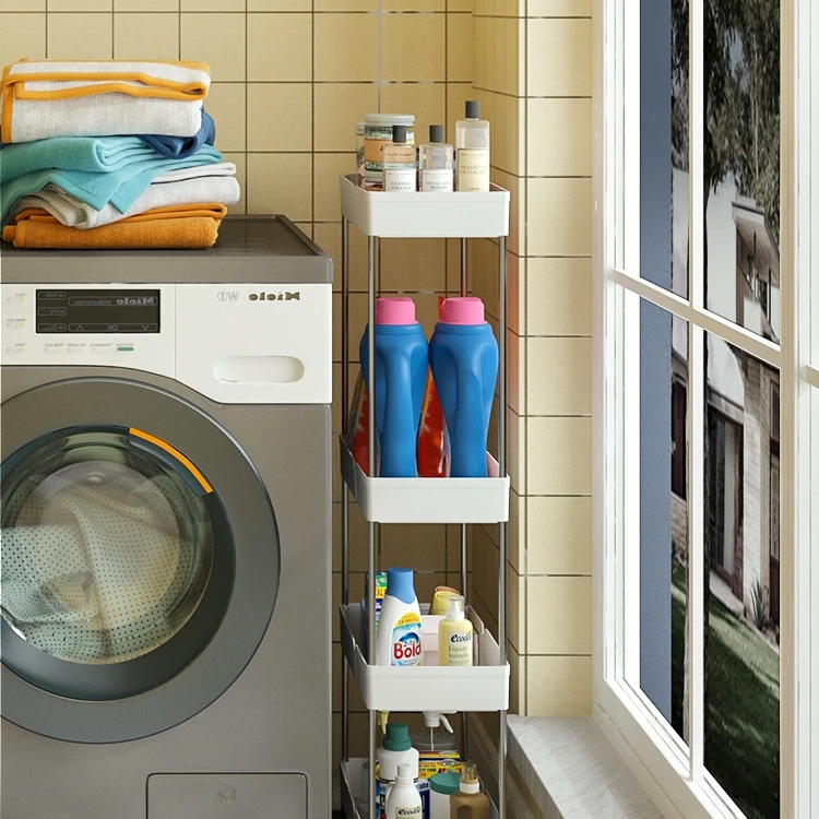 洗衣机置物架落地卫生间洗衣液收纳洗漱台浴室阳台夹缝免打孔架子
