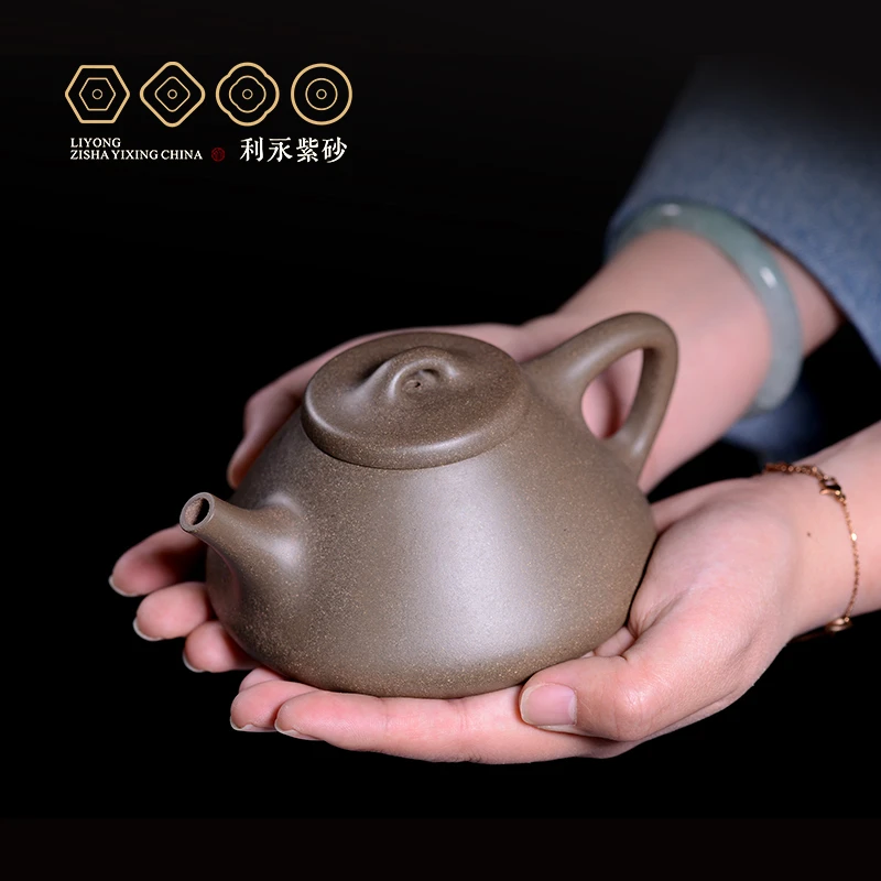 [百年利永大子冶石瓢]紫砂壶青段泥355cc大容量经典器型家用茶壶