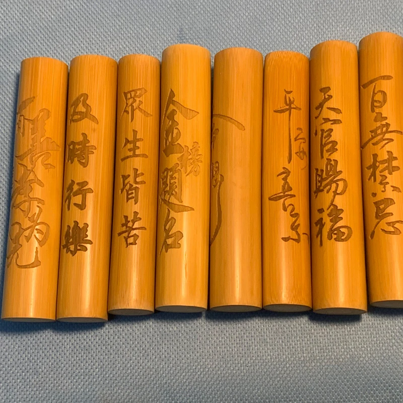 文玩实心竹长棍玉竹把件实心竹多节手把件男士随身把玩盘玩竹把件