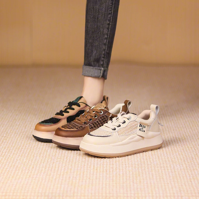 听纯2291秋季复古软底单鞋百搭平底圆头时尚舒适休闲真皮防滑女鞋