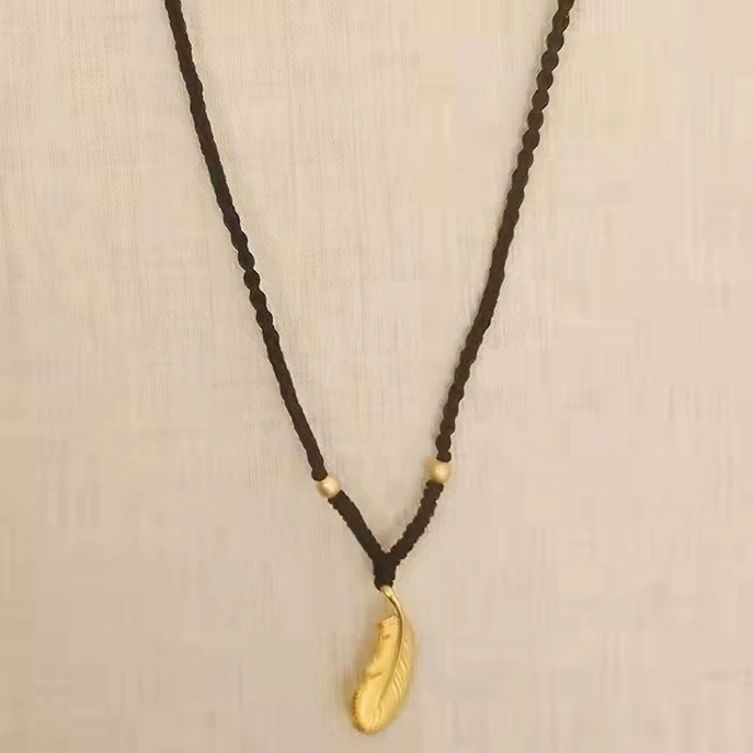 无金属羽毛项链红书同款丘比特羽毛手工编织吊坠项链学生锁骨项链