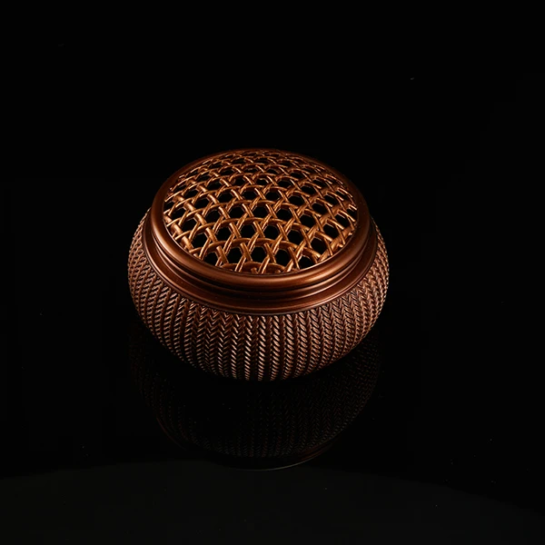 黄铜  网格藤编香炉  创意礼品