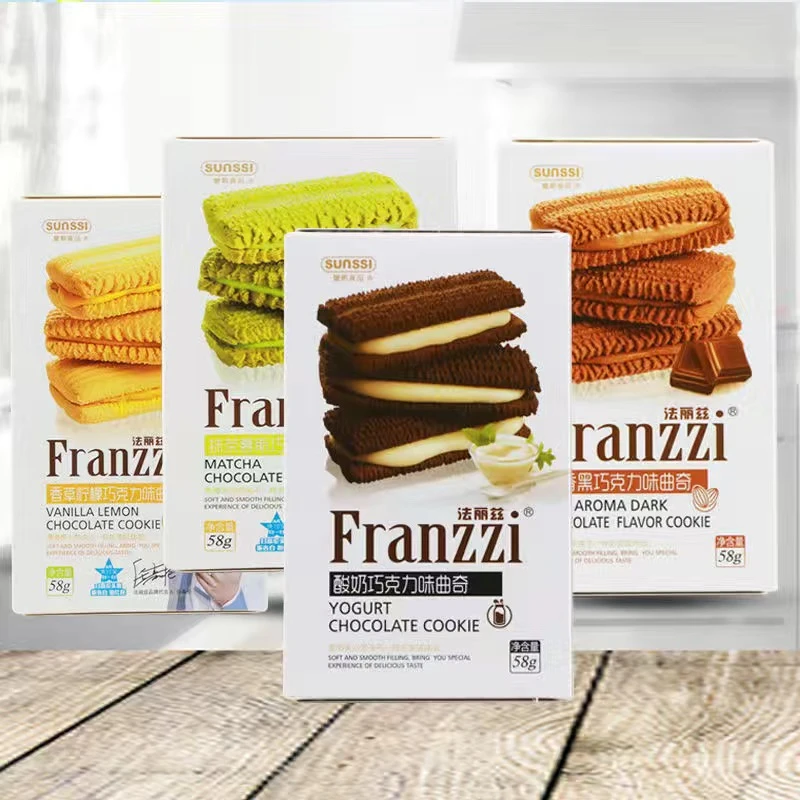 法丽兹夹心曲奇饼干58g网红抹茶酸奶多味办公室休闲零食小吃酥脆