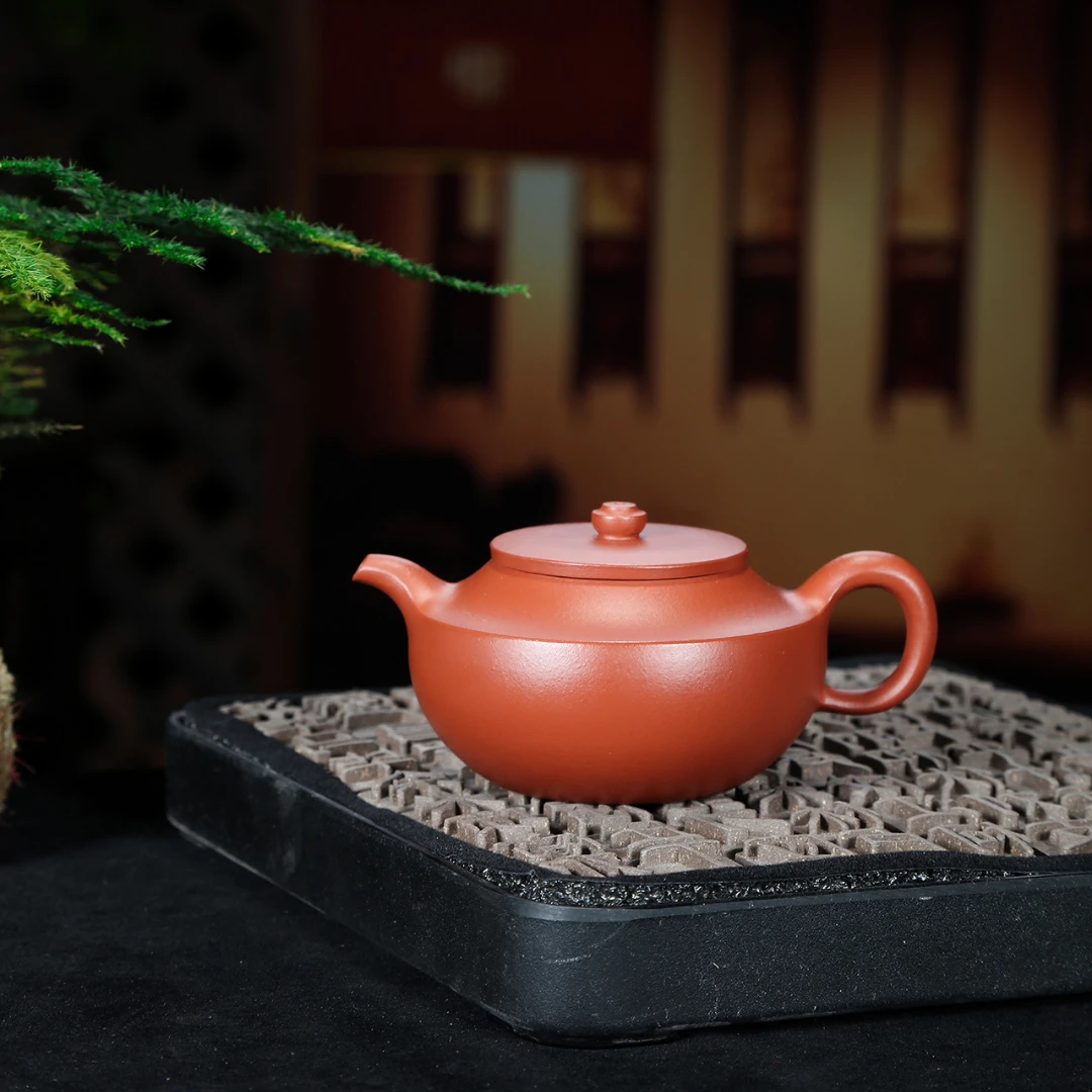 陽萱堂全手工原矿紫砂壶黄龙山朱泥紫茄泥曼生合盘壶容量220cc